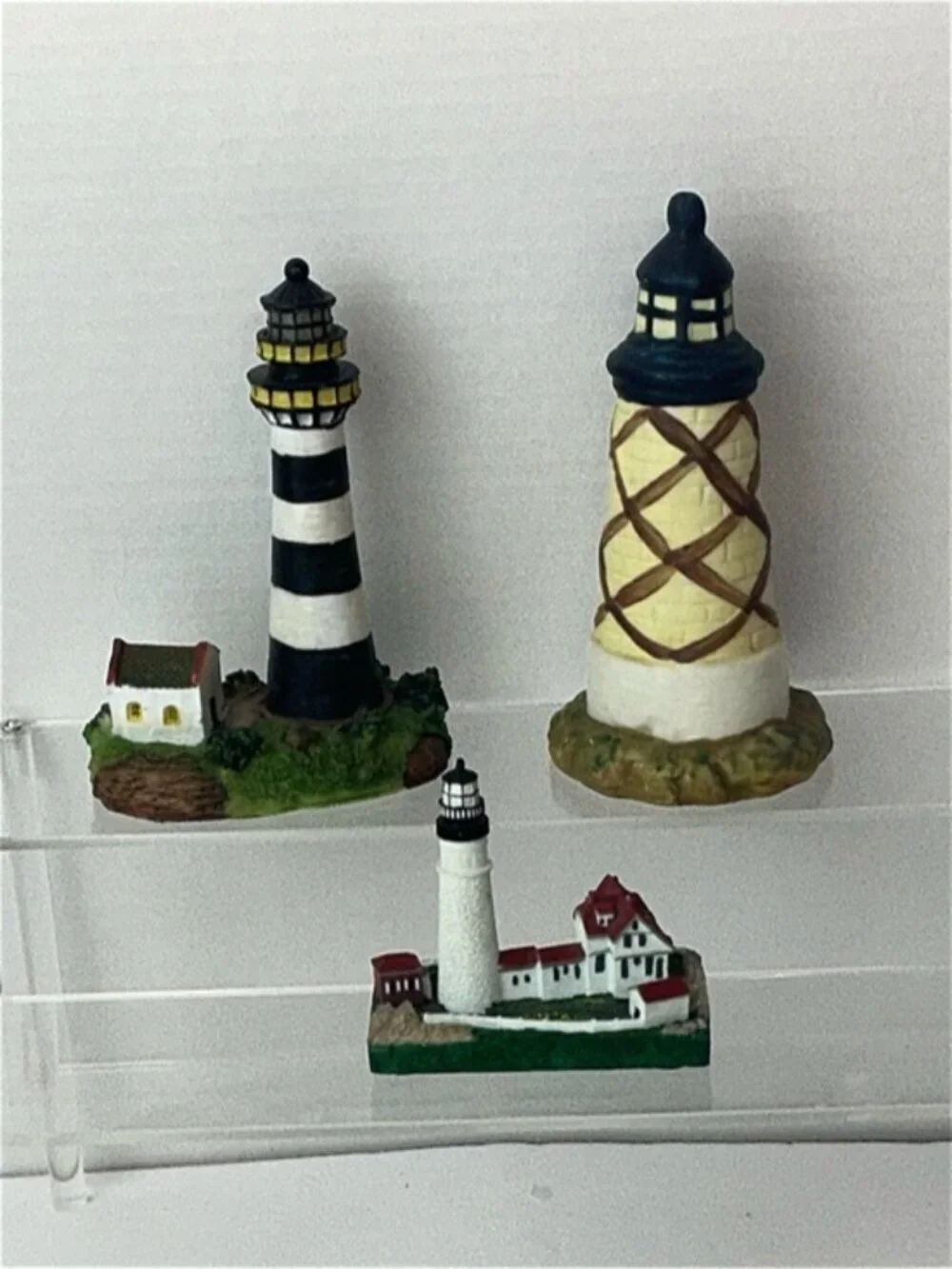 Lighthouse Figurines Vintage Souvenir Decorative Collectibles 3 Piece Set